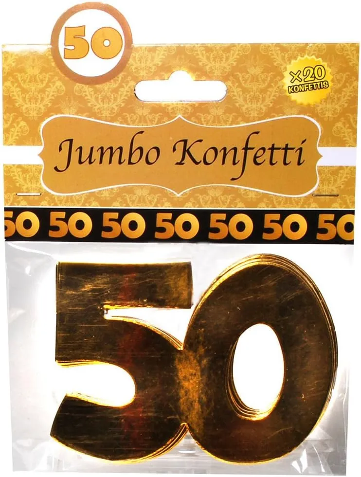 Jumbo Konfetti zum 50. Geburtstag, zur Goldhochzeit, in Gold