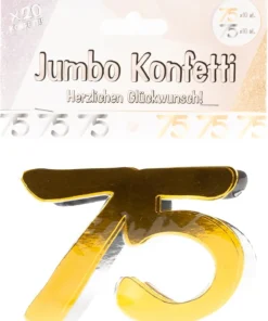 Jumbo Konfetti zum 75. Geburtstag Gold Silber