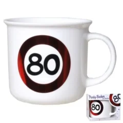 Party-Becher zum 80. Geburtstag "Verkehrsschild"