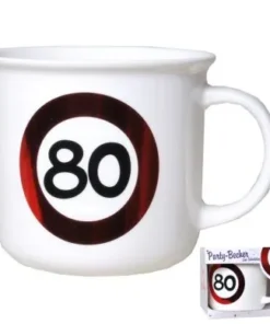 Party-Becher zum 80. Geburtstag "Verkehrsschild"