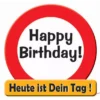 Riesen-Schild "Happy Birthday!" – Verkehrsschild