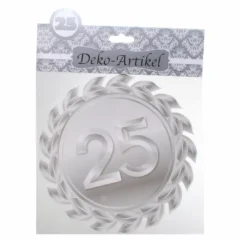 Schild zum 25. Jubiläum in Silber