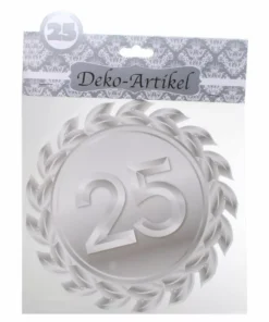 Schild zum 25. Jubiläum in Silber