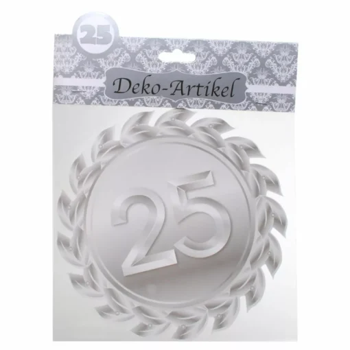 Schild zum 25. Jubiläum in Silber