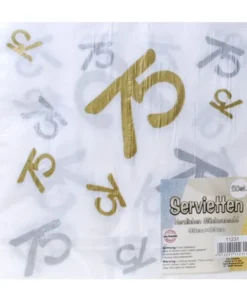 Servietten zum 75. Geburtstag Gold Silber