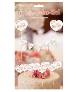 Torten-Deko-Set Just Married Roségold zur Hochzeit