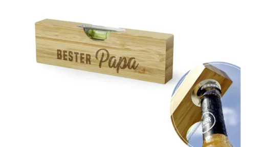 Geschenk Für Dich - Bierbuddy Wasserwaage mit Flaschenöffner “Bester Papa”