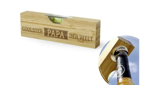 Geschenk Für Dich - Bierbuddy Wasserwaage mit Flaschenöffner “Coolster Papa”