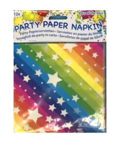 Party-Papierservietten "Regenbogen" mit weißen Sternen