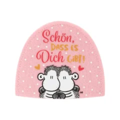 Sheepworld Eierwärmer "Schön" mit Schafen und Spruch "Schön, dass es Dich gibt" aus Filz