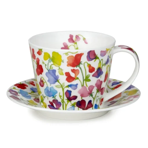 Dunoon Islay Tasse "Floral Fiesta" mit Untertasse