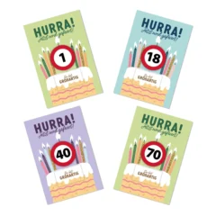 Grußkarte mit Kerze und Geburtstagszahl von 1 bis 80