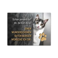 Magnet "Schon jemand da?" - Katze