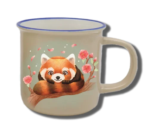 Handgemachte Tasse "Roter Panda" mit Wunschname