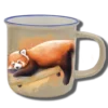Handgemachte Tasse "Roter Panda" im Aquarell-Design mit Wunschname