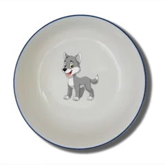 Schale Natur (Ø 15cm) "Wolf" mit Wunschname
