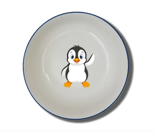 Schale Natur (Ø 15cm) "Pinguin" mit Wunschname