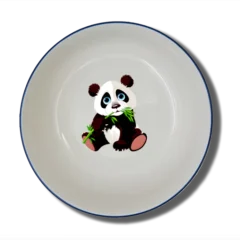 Schale Natur (Ø 15cm) "Panda" mit Wunschname