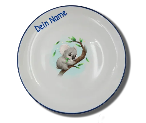 Teller (Ø 20cm) "Koala" Natur mit Wunschname