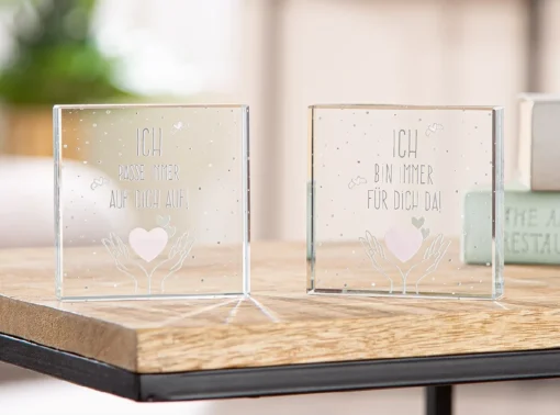 Briefbeschwerer „Herzchen“ aus Glas, Stimmungsbild