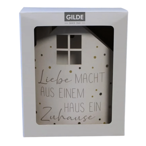 Dekoleuchte "Zuhause" aus Papier in Geschenkverpackung