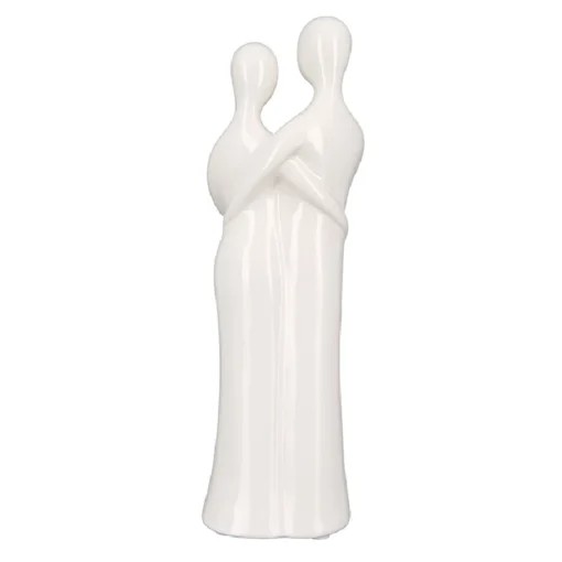 Keramik Figur "Paar" mit Herzmotiv, Rückansicht