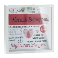 Spardose "Für das Brautpaar" mit Glasfront