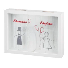 Spardose "Hochzeitspaar" mit Glasfront