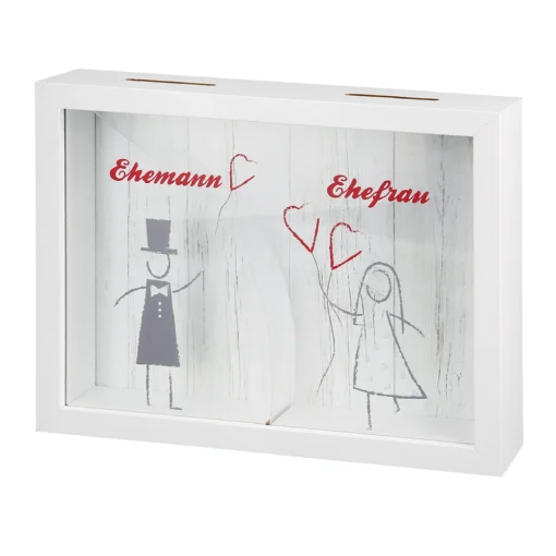 Spardose "Hochzeitspaar" mit Glasfront