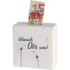 Spardose "Pusteblume" mit Spruch "Wünsch Dir was!"