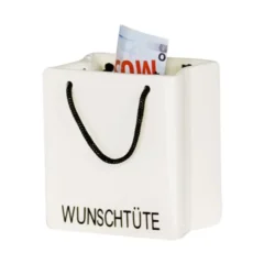 Spardose "Wunschtüte" aus Porzellan