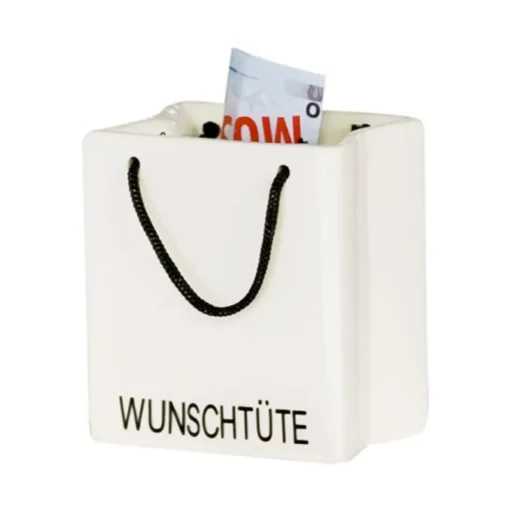 Spardose "Wunschtüte" aus Porzellan