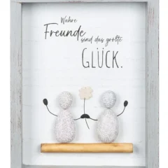 Steinbild „Freundschaft“ mit Spruch