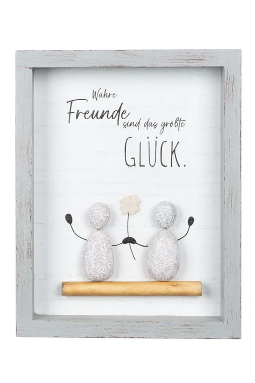 Steinbild „Freundschaft“ mit Spruch
