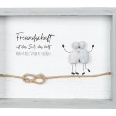 Steinbild „Freundschaft“ mit Spruch