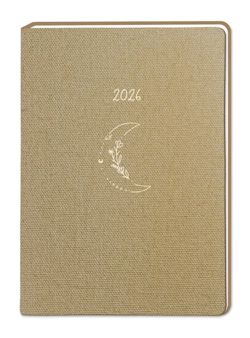 Terminplaner "Mond" 2026 im Leinenlook - Grafik Werkstatt, Cover