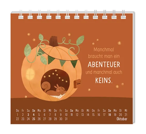 Mini Kalender "Chill Mode" 2026 von Grafik Werkstatt, Monat Oktober