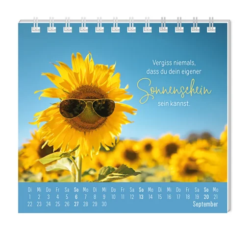 Mini Kalender "Extraportion Glück" 2026 von Grafik Werkstatt, Monat September