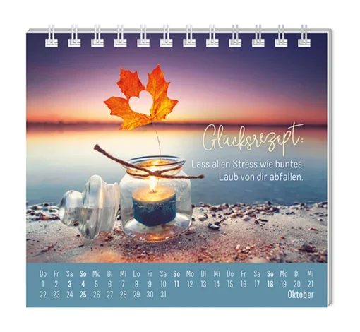 Mini Kalender "Extraportion Glück" 2026 von Grafik Werkstatt, Monat Oktober