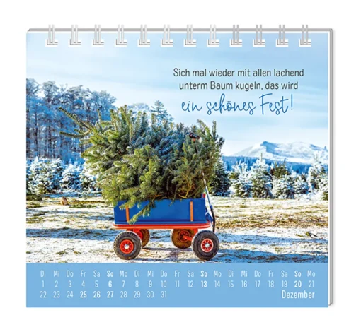 Mini Kalender "Extraportion Glück" 2026 von Grafik Werkstatt, Monat Dezember