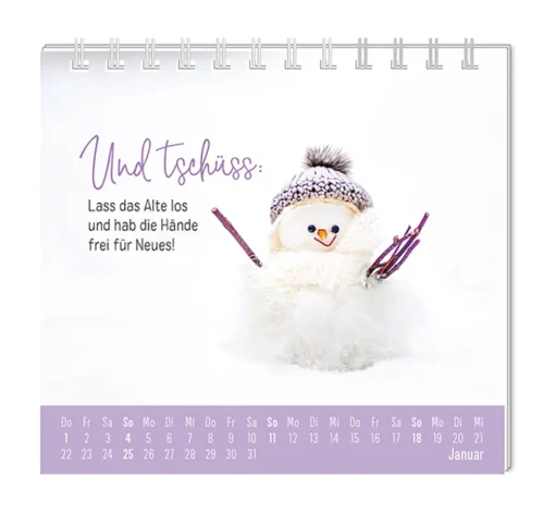 Mini Kalender "Extraportion Glück" 2026 von Grafik Werkstatt, Monat Januar