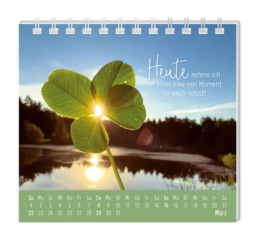 Mini Kalender "Extraportion Glück" 2026 von Grafik Werkstatt, Monat März