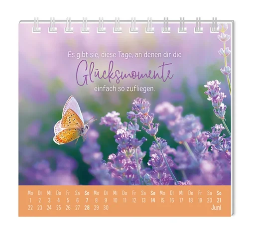 Mini Kalender "Extraportion Glück" 2026 von Grafik Werkstatt, Monat Juni
