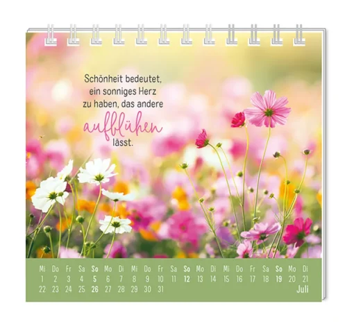 Mini Kalender "Extraportion Glück" 2026 von Grafik Werkstatt, Monat Juli