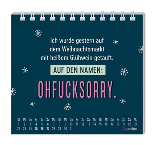 Mini Kalender "Nett kann ich" 2026 von Grafik Werkstatt, Monat Dezember