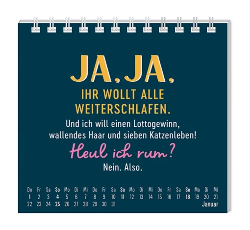 Mini Kalender "Nett kann ich" 2026 von Grafik Werkstatt, Monat Januar