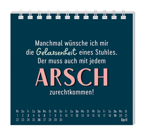 Mini Kalender "Nett kann ich" 2026 von Grafik Werkstatt, Monat April
