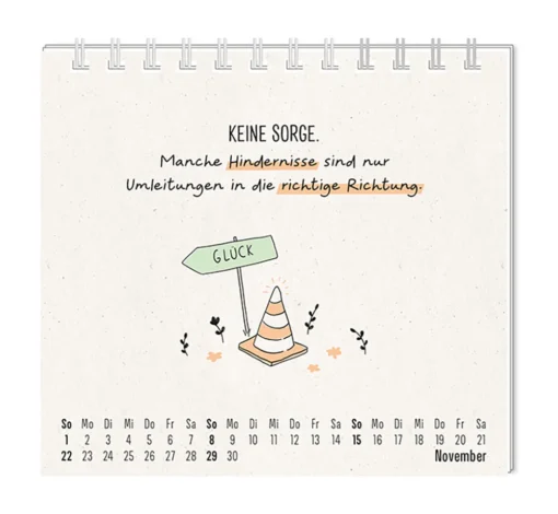 Mini Kalender "Mit allem rechnen" 2026 von Grafik Werkstatt, Monat November