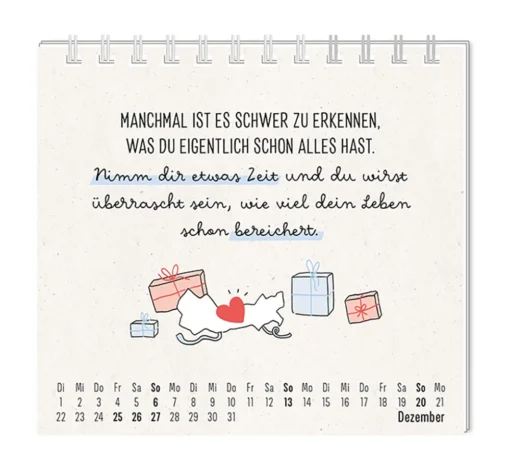 Mini Kalender "Mit allem rechnen" 2026 von Grafik Werkstatt, Monat Dezember