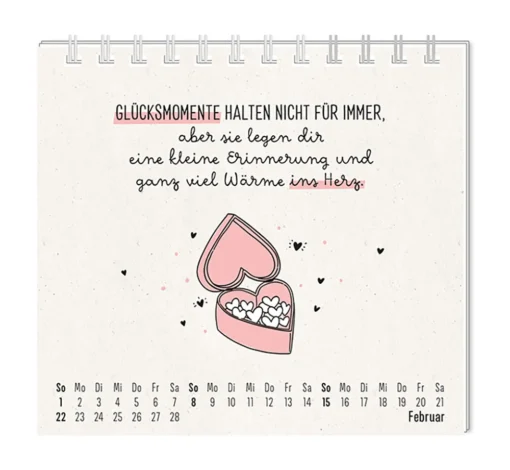 Mini Kalender "Mit allem rechnen" 2026 von Grafik Werkstatt, Monat Februar